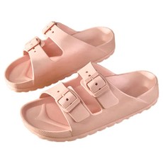 雙排扣軟底防臭防滑耐磨拖鞋, EVA材質, 多種尺碼可選, 粉色, 380mm