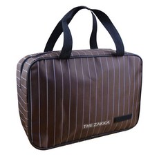 THE ZAKKA 豎條紋拉鍊浴袋 棕色, 1個