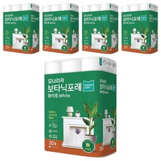 mona LISa. Botanic Forest白色天然紙漿3層Deco高級捲筒衛生紙, 30捲, 5袋