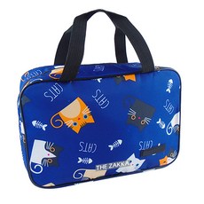 THE ZAKKA 可愛貓咪拉鍊浴袋 海軍藍, 1個, 亮粉色