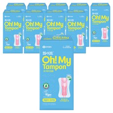 화이트 오마이 탐폰 삽입형 생리대, 레귤러, 8개입, 10개
