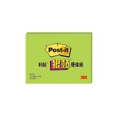 3M Post-it 利貼狠黏便條紙 4*3 657S-6, 綠色, 90張, 1本
