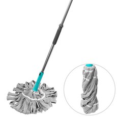 World Clean 旋轉擰乾魔法輕薄超細纖維拖把, 1個, 混合顏色