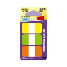 3M Post-it 利貼可再貼耐用標籤 686-YGO, 54張, 1組