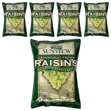 썬뷰 유기농 건청포도 스낵팩, 5개, 198g