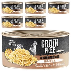 ABSOLUTE HOLISTIC 無穀犬罐, 雞肉 + 吻仔魚, 80g, 6罐