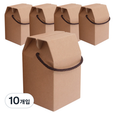 봄91 끈손잡이 다용도 정사각 손잡이박스 2호 10 x 10 x 11.5 cm, 혼합 색상, 10개