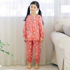 PINGCOCO 孩童兩件式動物印花9分袖睡衣褲組