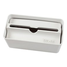 日本 oka fill + fit 寬形下降式面紙盒 26.2 x 13 x 9.5cm, 潔白色, 1個