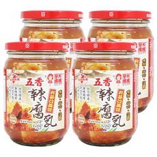 譽方媽媽 五香辣腐乳, 非基因改造黃豆製成, 460g, 4罐