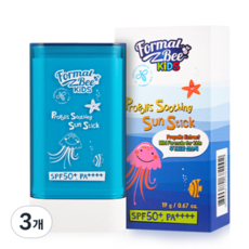 포멀비키즈 프로폴리스 수딩 선스틱 SPF50+ PA++++, 19g, 3개