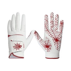 GOuft 蜘蛛網圖案高爾夫手套 左手適用, 紅色的, 1件