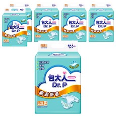 Dr.P 包大人 親膚舒適 成人黏貼型紙尿褲, L~XL(腰圍40~55吋), 13片, 6包