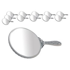 CHILSUNG GS公主風圓形手持鏡 小型, 銀色, 12個