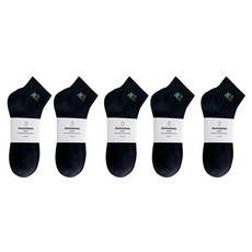 Robroco 簡約NA字母高爾夫短筒襪5雙組, 黑色, 1套