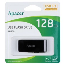 Apacer 宇瞻 3.0伸縮式隨身碟 AH350 黑色, 128GB, 1個
