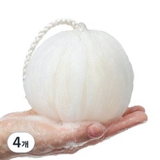 하비티 소프트 대형 샤워볼, 화이트, 1개입, 4개