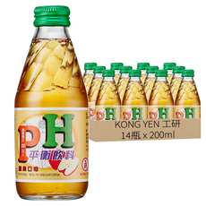 工研 PH平衡飲料-蘋果 果汁含量15% 酸甜果醋飲 開瓶即飲 免稀釋, 200ml, 14瓶