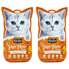 Kit Cat 呼嚕嚕 肉泥 (雞肉) 含牛磺酸 Omega 3&6 無穀, 雞肉, 60g, 2包