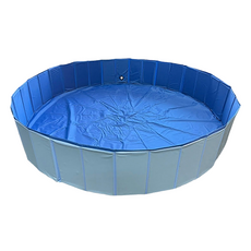 寵物折疊水池 XS (60x20CM) 含排水孔 PVC不易漏水, 水藍色, 1個
