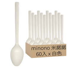 minono 米諾諾 玉米澱粉環保湯匙 10入, 白色, 6包