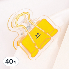 마켓감성 아크릴 표정 클립 옐로우, 1개입, 40개