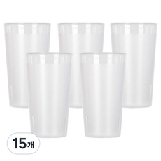 리빙메이트 국산 PC 안깨지는 물컵 340ml, 투명, 15개