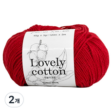 Yarna Lovely Cotton 編織線 45g, 2個, 531 紅色