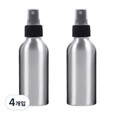 DM 美妝噴霧鋁製分裝瓶 120ml, 黑色, 4個