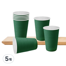 coffee7 紙製派對杯 綠色 380ml, 5個, 50入
