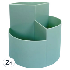 coresis 簡潔360度旋轉筆筒桌面收納盒, 綠色, 2個