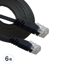 iN NETWORK CAT.6 UTP 直連 FLAT 網路線 IN-6UF03B, 6個, 混合色