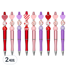 동아피엠에스 DIY 비즈 커스텀 발렌타인 캐릭터 볼펜 만들기 9p 세트, 랜덤발송(비즈), 2세트