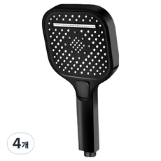 마켓감성 스퀘어 샤워 헤드 3단, 블랙, 4개