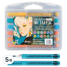 동아피엠에스 메탈컬러 금속펜, 5개, 12색