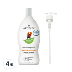 ATTITUDE 艾特優 洗碗精 柑橘香, 700ml, 4個
