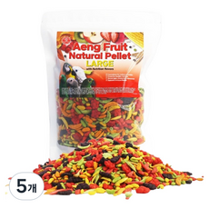 리프패럿 앵무새 앵프룻 대형 과일 펠렛 먹이, 500g, 5개