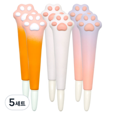 핑크풋 2000 냥냥 스퀴시 중성펜 0.5mm 3종 x 2p 세트, Pink, White, Purple, 5세트