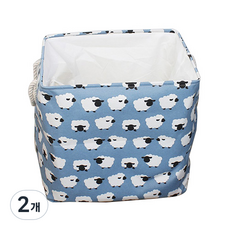 모나폰타나 접이식 의류 물품 보관 바구니, 블루양, 2개