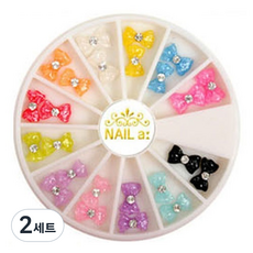 美甲室美甲鑽石配件組, 001色帶零件, 2套