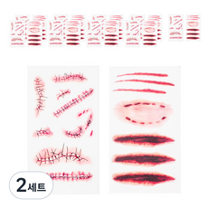 派對表演萬聖節紋身貼紙 2 種 x 10p 套裝, X-059、X-315, 2組