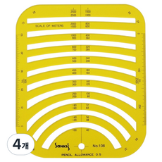 SaNKI's 模板 Arc正規 模板 製圖模型尺, 4個, NO 108