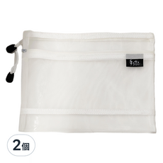 Sunny 三瑩文具 手作之 雙層網狀收納袋 A5, 白色, 2個