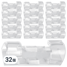 PowerSync群加 無痕收納理線固定座 大 BBM-909 透明, 32個