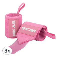엠케이에이에스 골드팡 여성용 헬스 손목 보호대 핑크, 3개