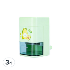 델리 후르츠 오토피드 회전식 손잡이 연필깎이 71154, 그린, 3개
