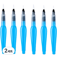 柔軟水彩筆 07 筆尖 藍色 6件組, 150mm, 2套