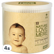 NATURE LOVE MERE 幼兒棉花棒 外用, 300入, 4盒