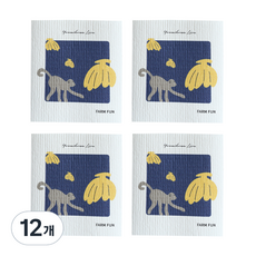 Market A 感性設計紙漿抹布 猴子, 12個, 1入