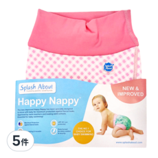 Splash About 全新3D游泳尿布褲，高密度雙向彈性布，防漏設計，UPF 50+防曬, 大型(L), 5件